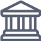 Icon illustration of a bank building